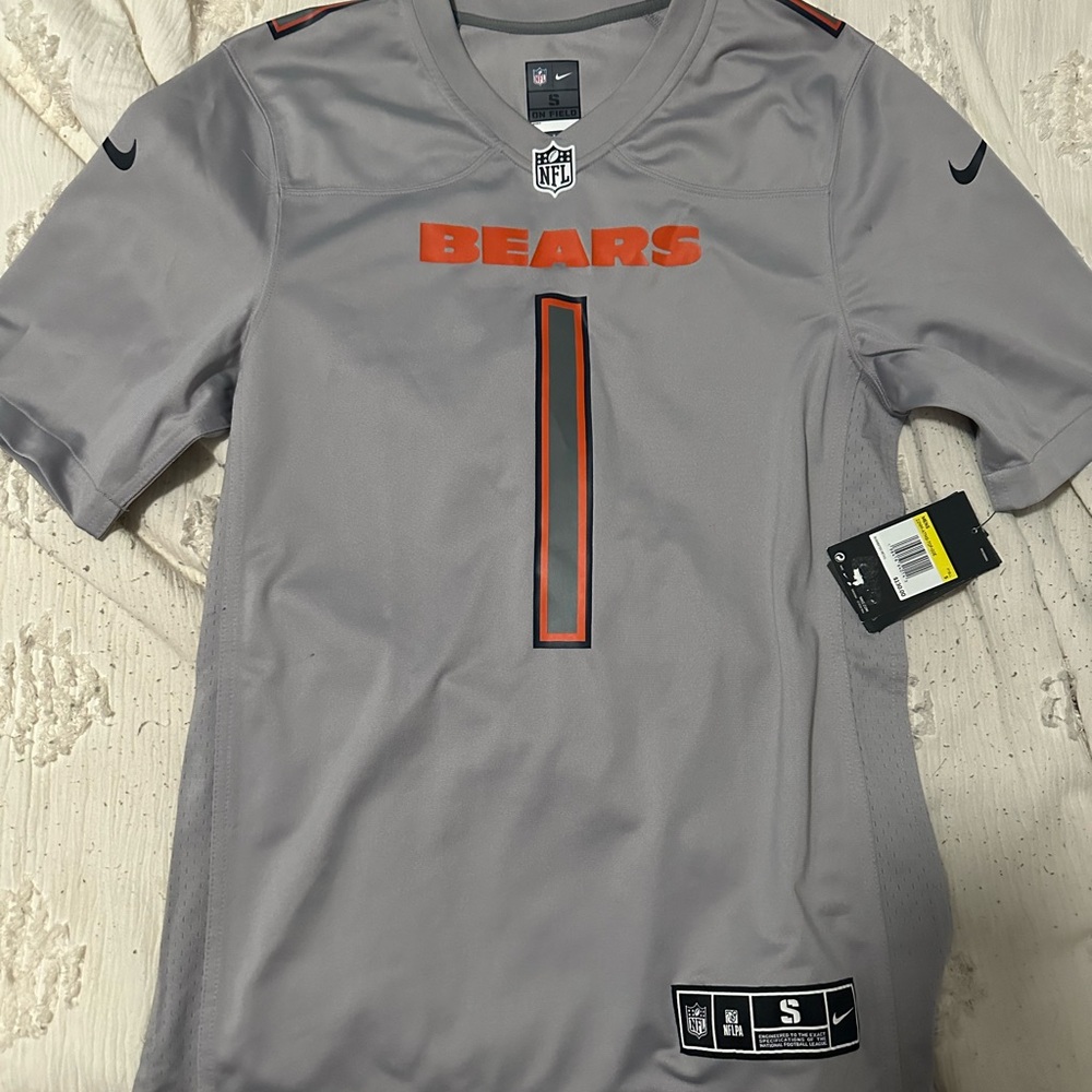 Nike Bears Gray and Orange Men's Jersey